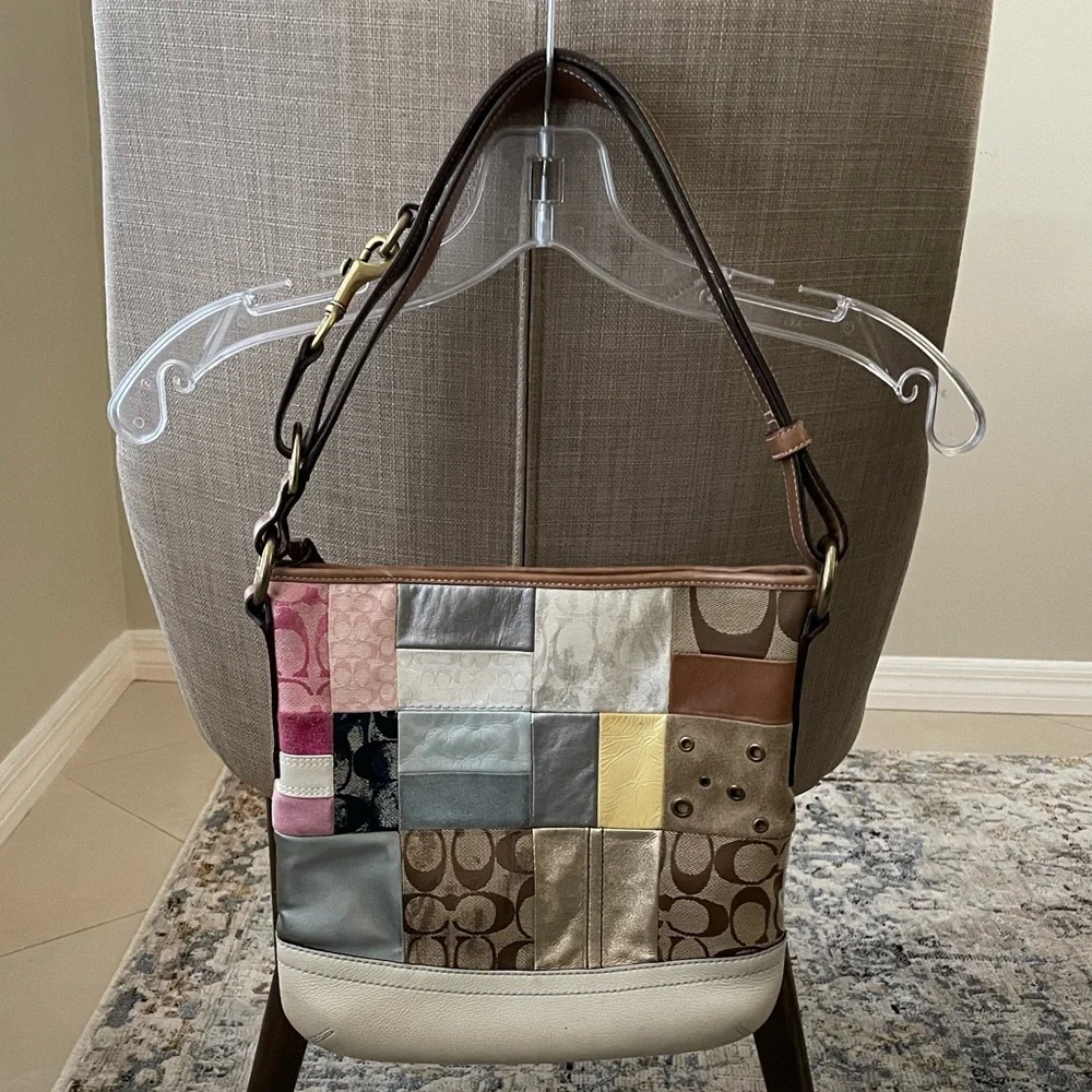 Vintage Coach Patchwork 10018 Multicolor Shoulder Bag - Picture 7 of 9